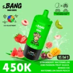 Bang Leader 450 000 caladas: sabores a fresa, sandía, kiwi, maracuyá, guayaba, mango, hielo, melocotón ácido