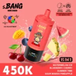 Bang Leader 450 000 caladas: sabores a sandía helada, arándanos, cereza, verano, mango ácido y piña