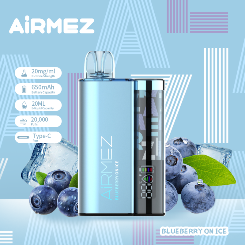 Airmez B20, 20 000 caladas, sabor «Blueberry On Ice» - Vape desechable 100vaping