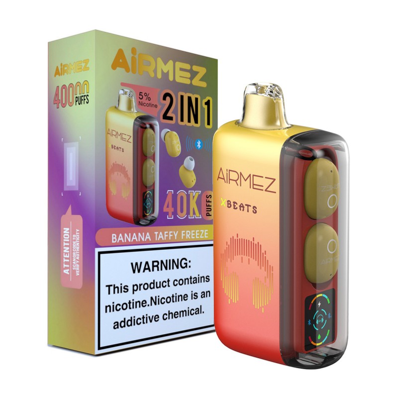 Airmez Xbeats 40 000 caladas, sabor «Banana Taffy Freeze» - 100vaping