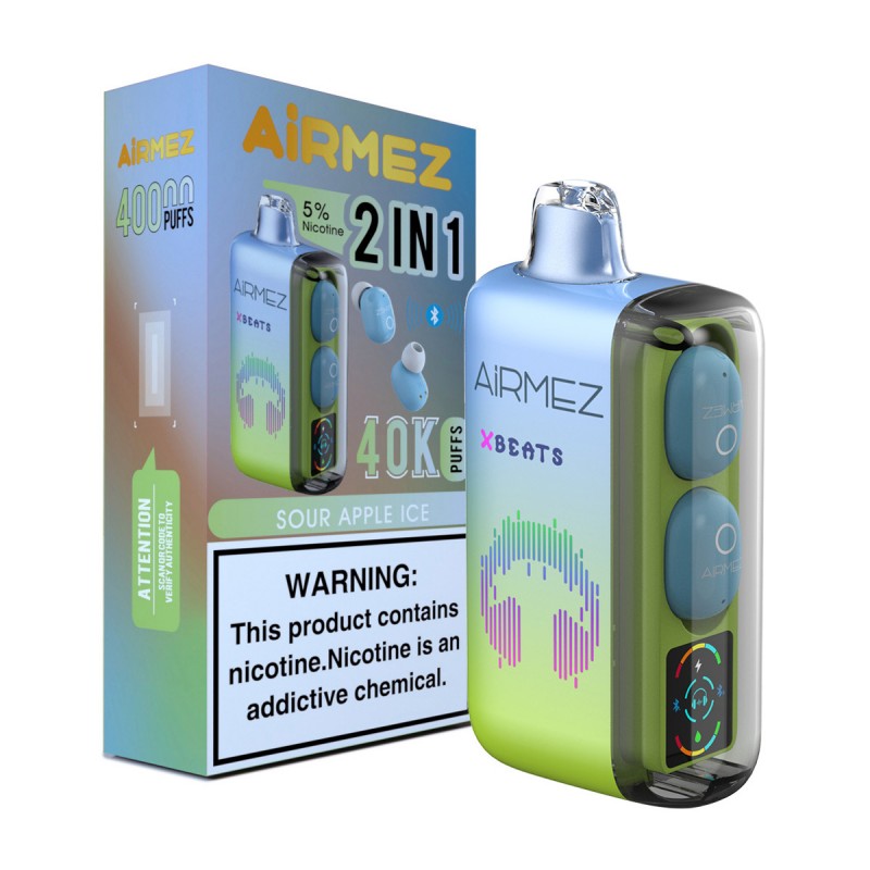 Airmez Xbeats 40 000 caladas, sabor a manzana ácida helada - 100vaping