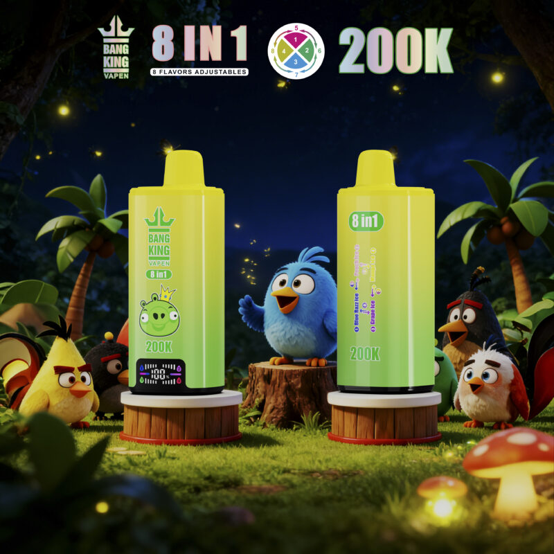 Bang King 200 000 caladas, 8 en 1: Blue Razz, Ice Peach, Ice Grape, Ice Mango, Ice Flavor - 100vaping