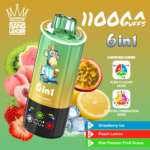 Bang Leader 110K Puffs 6-in-1 Strawberry Ice Peach Lemon Kiwi Passion Fruit Guava Flavor - 100vaping