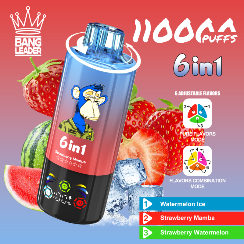Bang Leader 110 000 caladas 6 en 1: sandía helada, fresa, Mamba, fresa y sandía - 100vaping