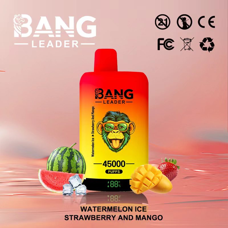Vapeador desechable Bang Leader de 45 000 caladas con sabor a sandía, hielo, fresa y mango - 100vaping