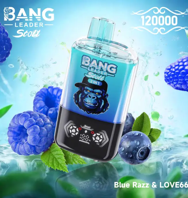 Vaporizador desechable Bang Leader Stoll, 120 000 caladas, sabor Blue Razz Love 66 - 100vaping