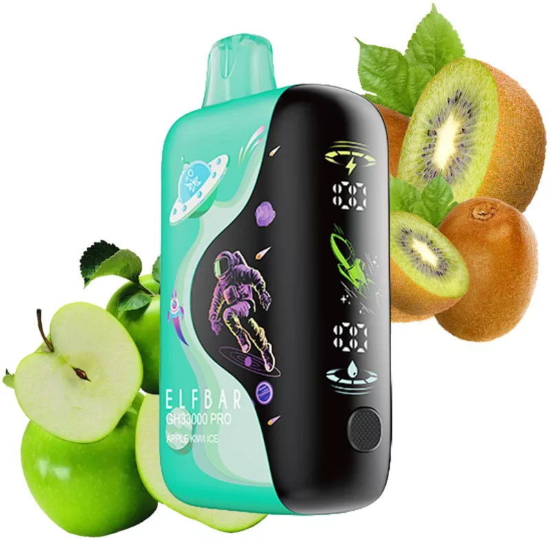 ELF BAR GH33000, vaporizador desechable con sabor a manzana, kiwi y hielo, 33 000 caladas - 100vaping