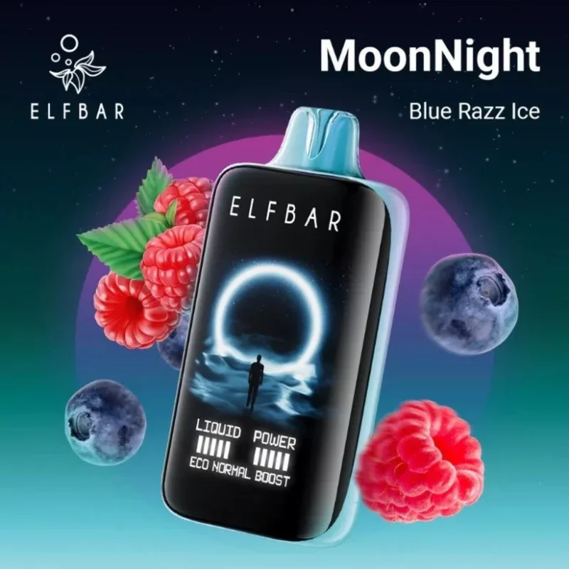 Vaporizador desechable ELF BAR Moonnight de 40 000 caladas con sabor a Blue Razz Ice - 100vaping