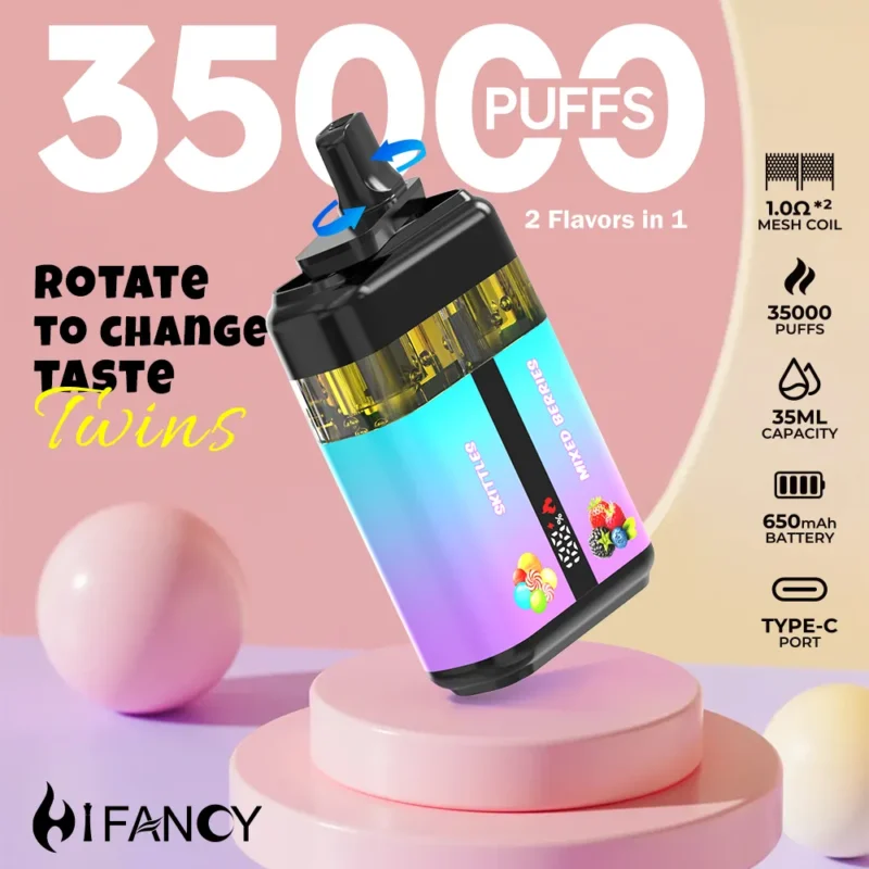 HIFANCY TWINS 35000 Puffs Display 1 Disposable Vape - 100vaping