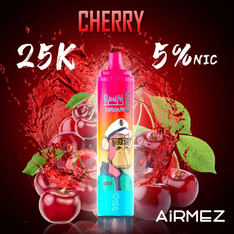 Airmez Tornado 25 000 caladas, sabor a cereza - Vape desechable 100vaping