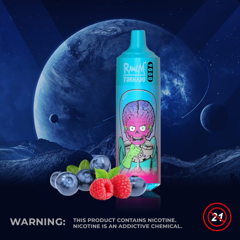 Vape desechable RandM Tornado de 9000 caladas con sabor a arándanos y frambuesas - 100vaping