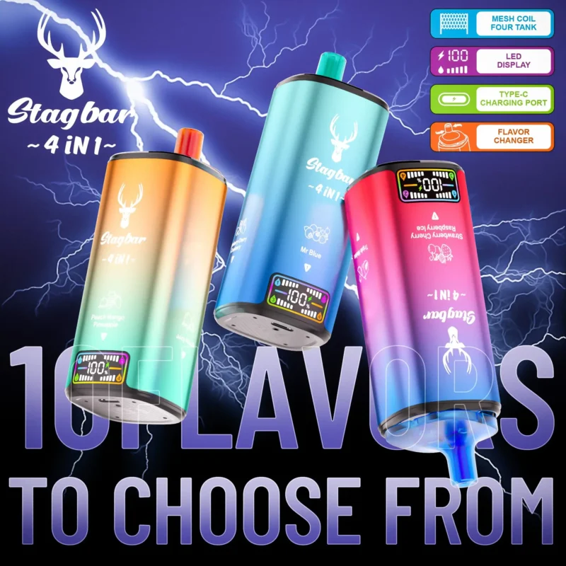 Vaporizador desechable Stag Bar 4 en 1 con 80 000 caladas - 100vaping