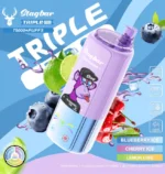 Vapeador desechable Stagbar Triple Pro de 75 000 caladas con sabores a arándano helado, cereza helada y lima-limón - 100vaping