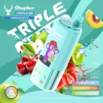 Vapeador desechable Stagbar Triple Pro de 75 000 caladas con sabores a cereza helada, fresa, kiwi y manzana doble - 100vaping