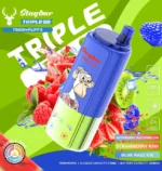 Vapeador desechable Stagbar Triple Pro de 75 000 caladas con sabores de frambuesa, sandía, fresa, kiwi, Blue Razz y hielo - 100vaping