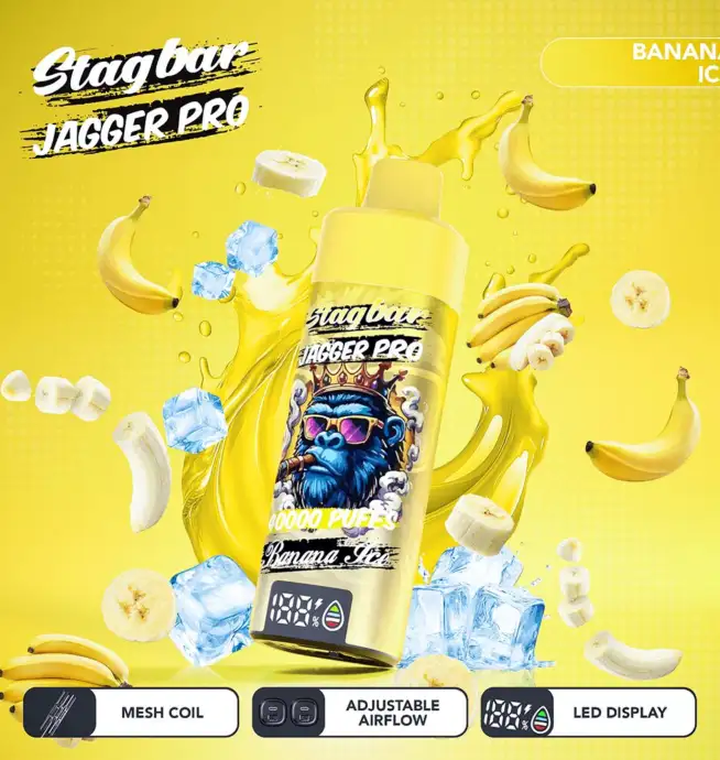 Vaporizador desechable Stagbar Jagger Pro de 40 000 caladas con sabor a plátano helado - 100vaping