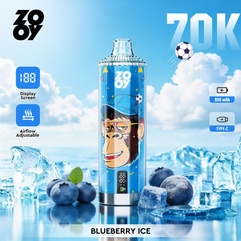 ZOOY Crystal 70K Puffs Blueberry Ice Flavor Disposable Vape - 100vaping