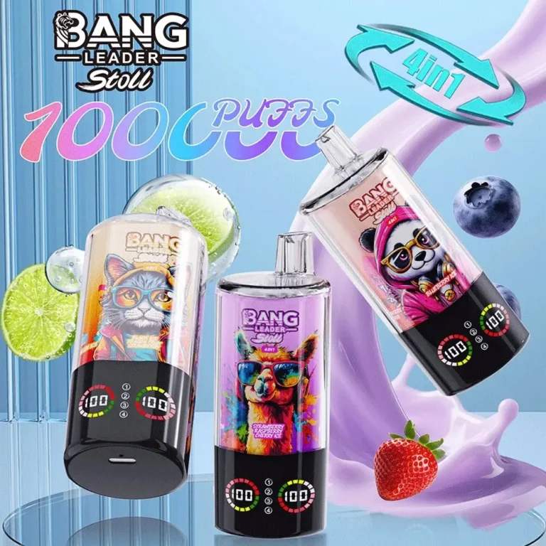 Vaporizador desechable Bang Leader Stoll de 100 000 caladas, sabores 4 en 1 y pantalla LED – vista del producto