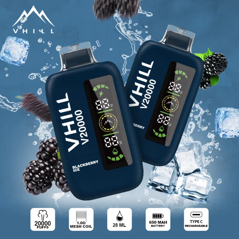 VHILL 20 000 caladas, vaporizador desechable con sabor a mora helada