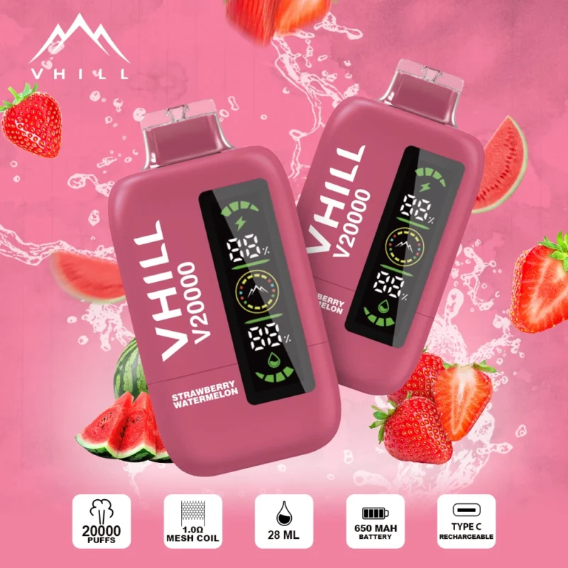 VHILL: vaporizador desechable de fresa y sandía con 20 000 caladas