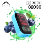 VHILL: vaporizador desechable de pantalla completa con sabor a arándanos y menta, 32 000 caladas
